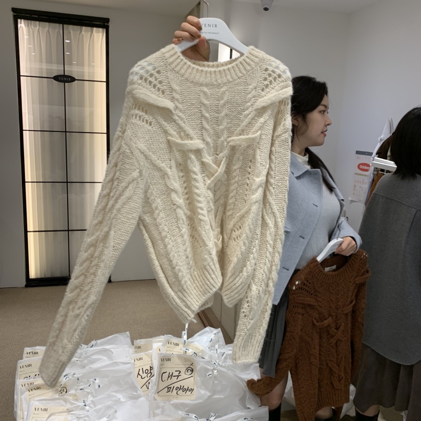 VENIR-a東大門㊣直郵女裝新款人氣25秋冬職業真品推薦針織衫VENIR-a針織衫圖色3