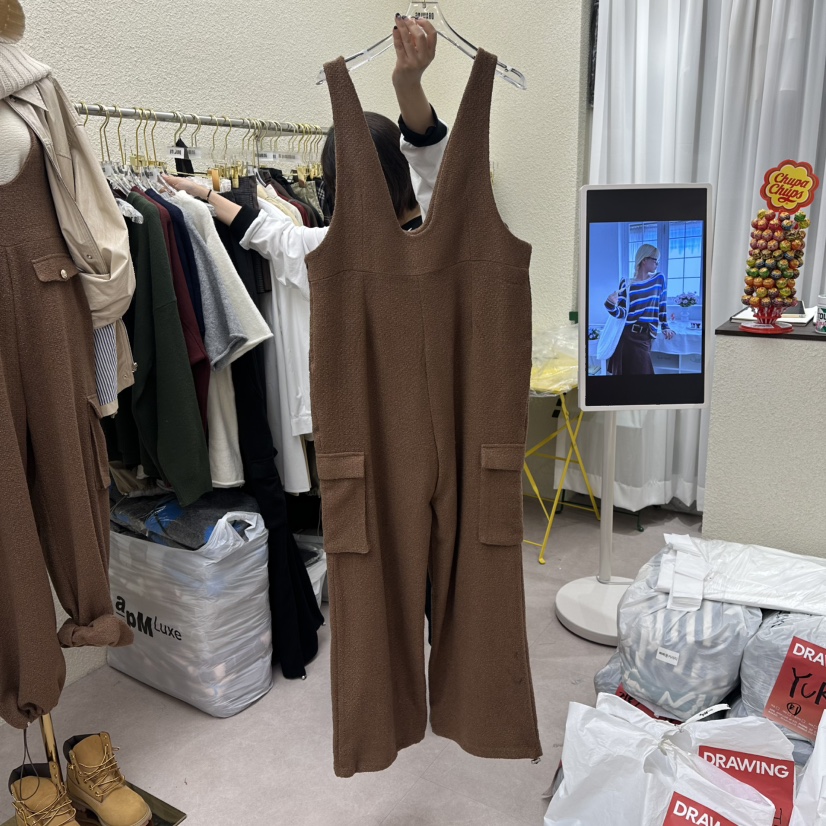 DRAWING東大門㊣直郵女裝新品熱賣25秋冬推薦人氣連體褲粗花呢DRAWING連體褲