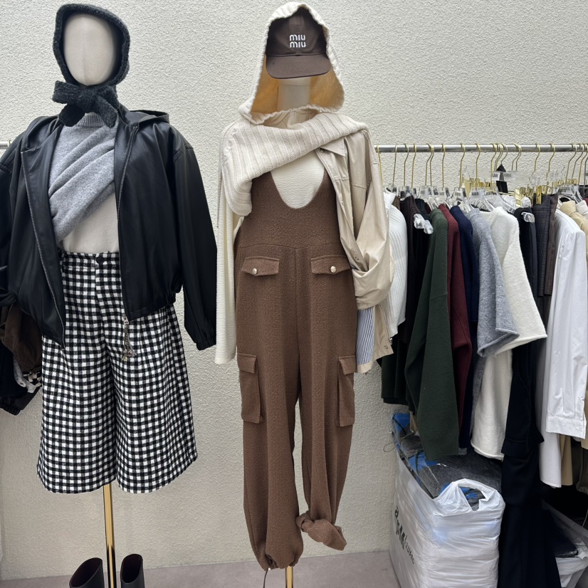 DRAWING東大門㊣直郵女裝新品熱賣25秋冬推薦人氣連體褲粗花呢DRAWING連體褲