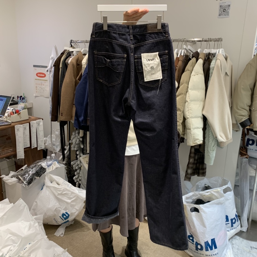 VENIR-a韓國直郵㊣女士新款時尚職業休閑熱賣推薦真品牛仔褲VENIR-a牛仔褲