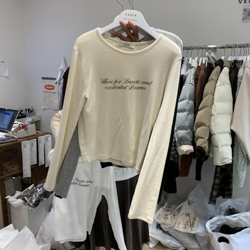 VENIR-a東大門㊣實拍女士新品真品25秋冬人氣時尚推薦長袖T恤VENIR-a長袖T恤圖色2
