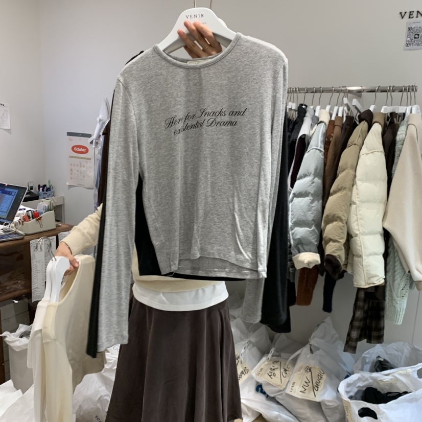 VENIR-a東大門㊣實拍女士新品真品25秋冬人氣時尚推薦長袖T恤VENIR-a長袖T恤圖色3