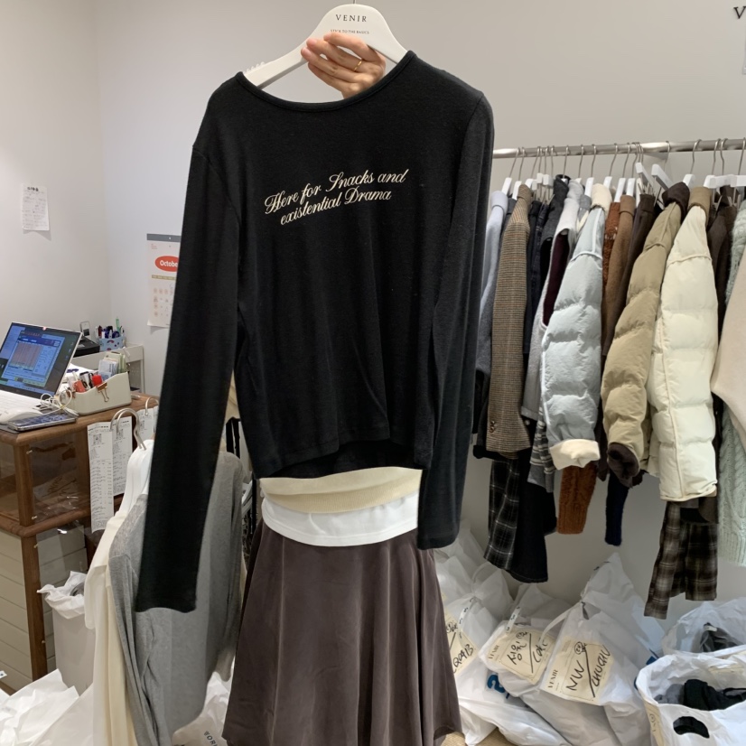 VENIR-a東大門㊣實拍女士新品真品25秋冬人氣時尚推薦長袖T恤VENIR-a長袖T恤圖色4