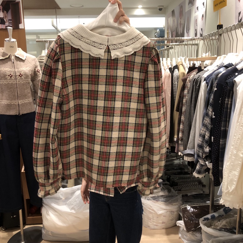 OGI東大門㊣直郵女裝新品推薦25秋冬人氣熱賣時尚襯衫蕾絲衫FLat OGI襯衫/蕾絲衫
