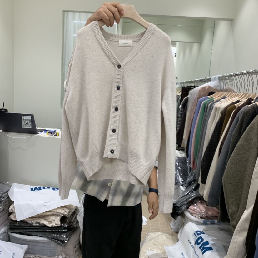 AMY GRACE韓國代購㊣女裝新品休閑時尚真品針織衫開衫紐扣AMY GRACE針織衫圖色1