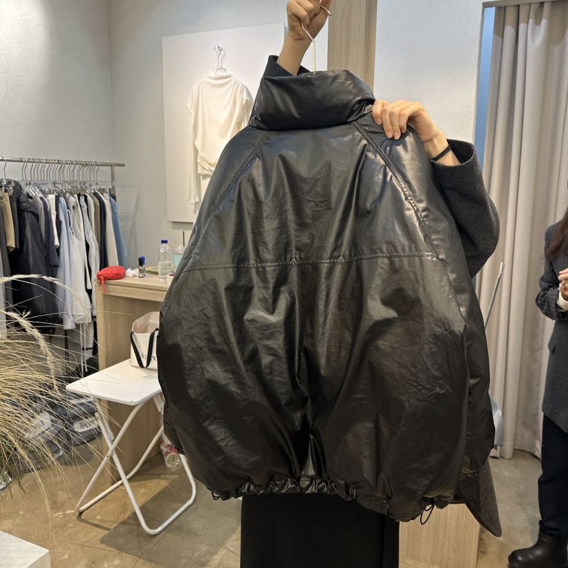 PLOVER韓國直郵㊣女裝新品25秋冬休閑短款羽絨服皮革填充鵝絨PLO_VER短款羽絨服