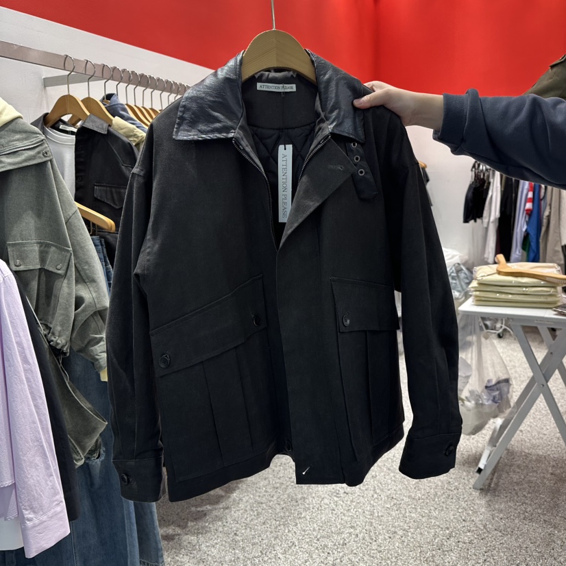 ATPZ韓國代購㊣女士新品推薦人氣時尚真品25秋冬休閑職業夾克ATTENTION PLEAES夾克圖色2