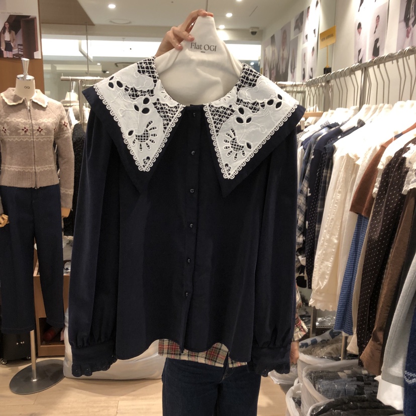 OGI東大門㊣代購女士新款休閑職業人氣真品推薦時尚襯衫蕾絲衫FLat OGI襯衫/蕾絲衫圖色2