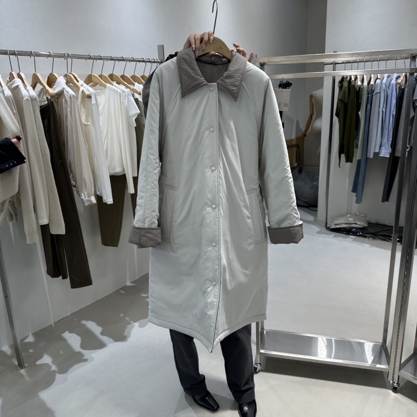OVU韓國直郵㊣女裝新品25秋冬推薦時尚長款羽絨服兩面穿填充OVU長款羽絨服