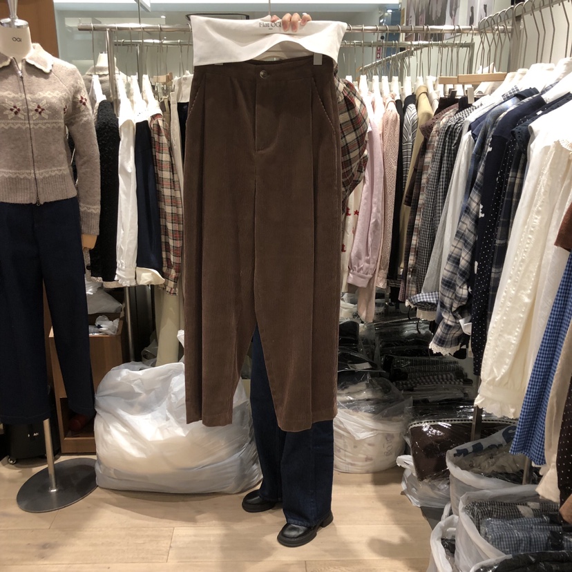 OGI東大門㊣實拍女士新品25秋冬人氣真品休閑推薦休閑褲燈芯絨FLat OGI休閑褲圖色2