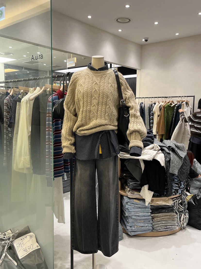 AURA韓國代購㊣女裝新品職業25秋冬推薦真品熱賣休閑毛衣羊毛Au ra毛衣圖色3