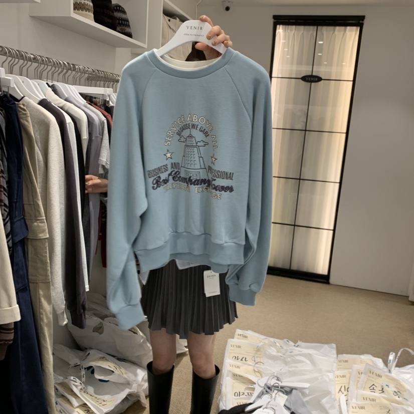 VENIR-a韓國直郵㊣女裝新款職業熱賣時尚推薦休閑人氣衛衣絨VENIR-a衛衣