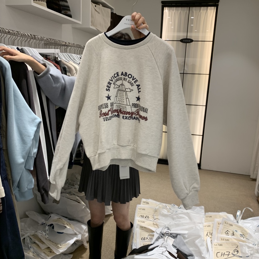 VENIR-a韓國直郵㊣女裝新款職業熱賣時尚推薦休閑人氣衛衣絨VENIR-a衛衣圖色2