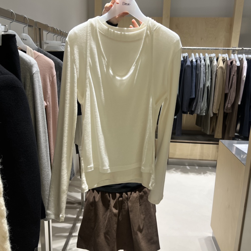 DEUO東大門㊣代購女士新品人氣休閑職業25秋冬時尚熱賣長袖T恤DEUO長袖T恤圖色2