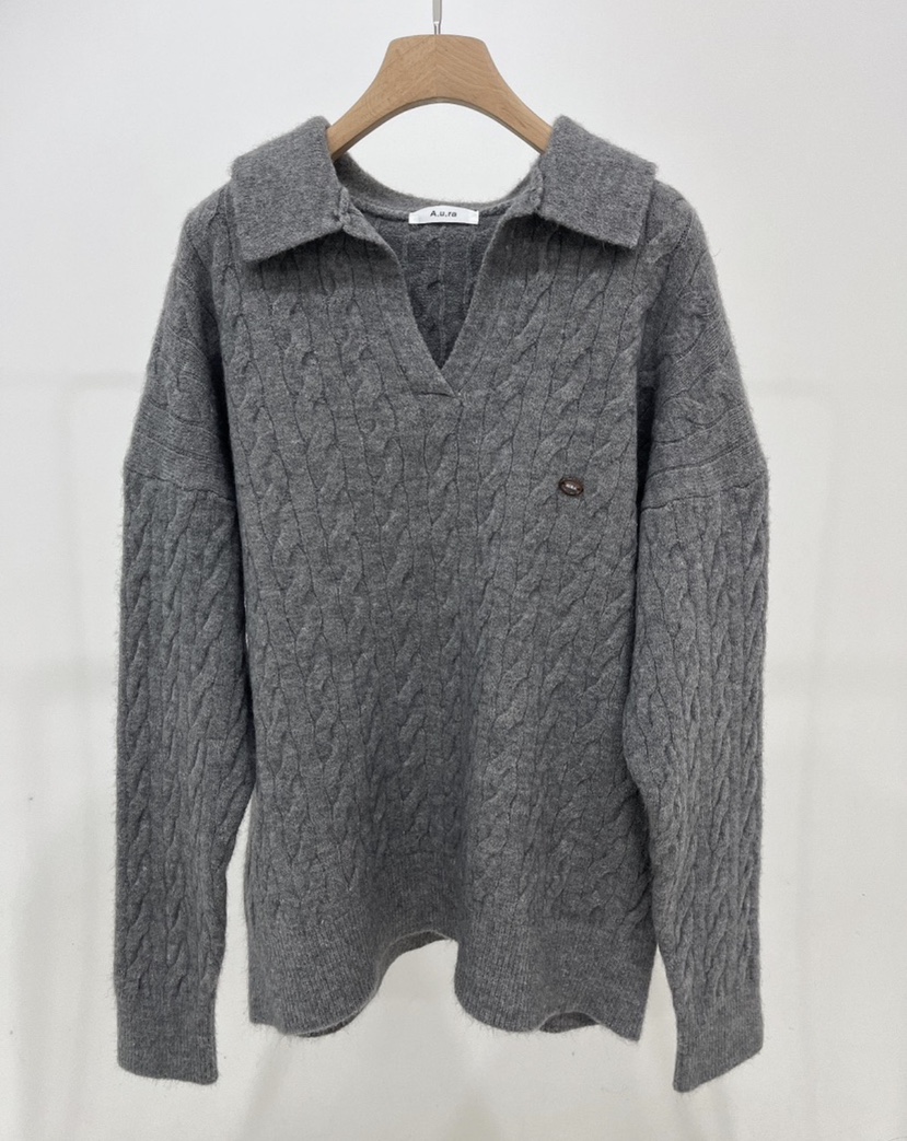 AURA韓國代購㊣女士新品熱賣推薦時尚休閑職業人氣25秋冬毛衣Au ra毛衣圖色2