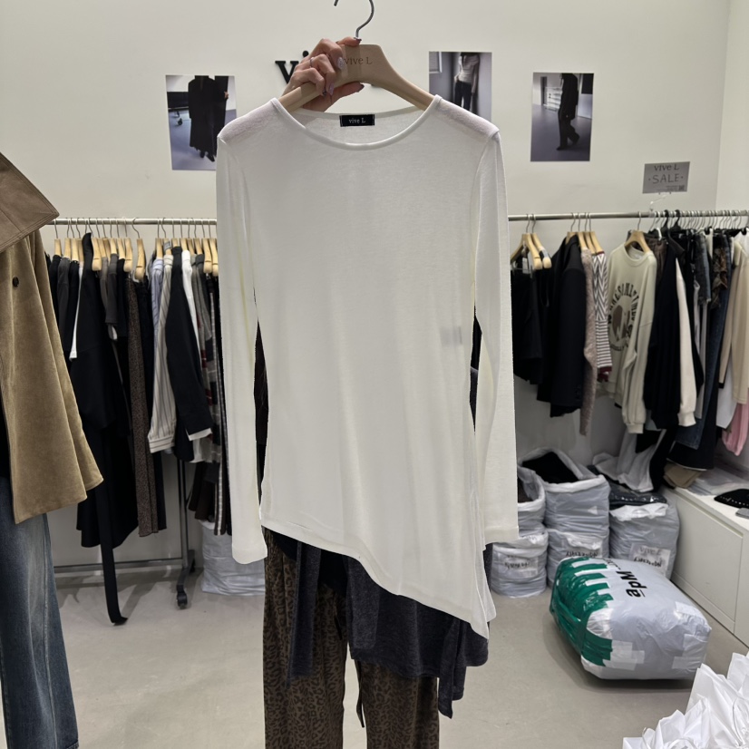 VIVEL韓國代購㊣女裝新品真品25秋冬推薦休閑熱賣時尚長袖T恤VIVEL長袖T恤