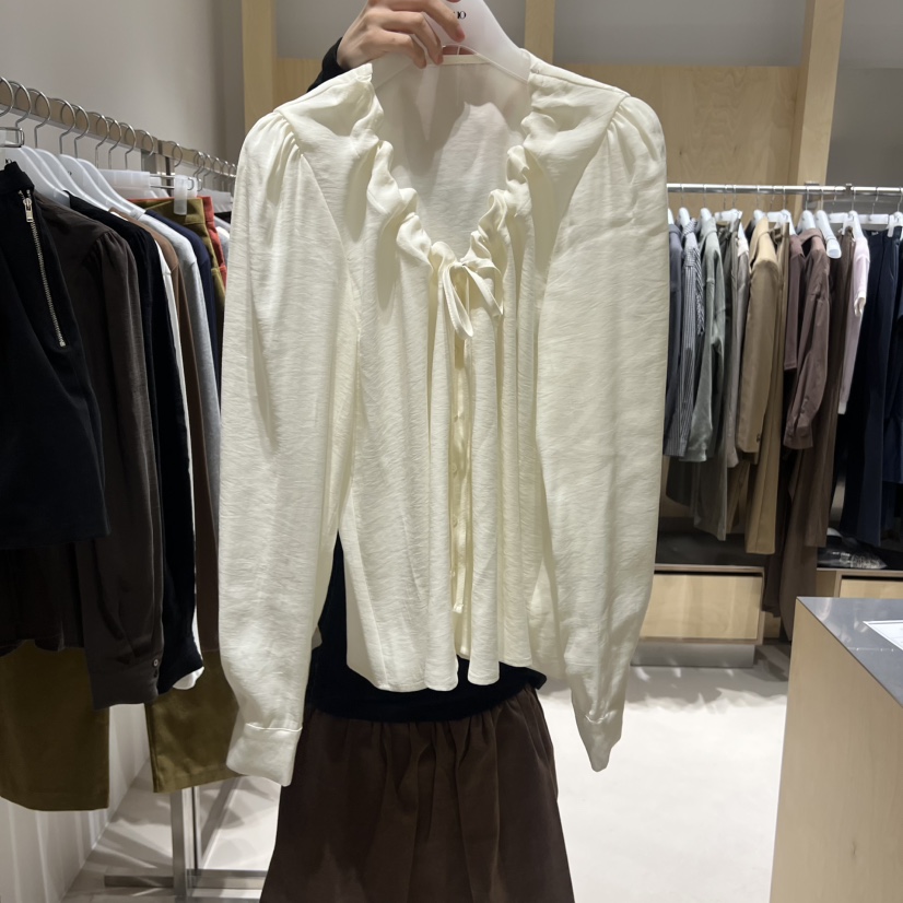 DEUO韓國直郵㊣女裝新品推薦真品25秋冬職業休閑襯衫蕾絲衫DEUO襯衫/蕾絲衫
