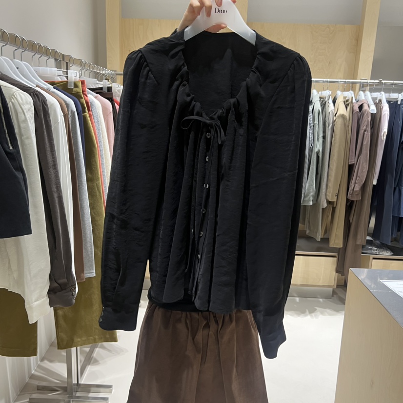 DEUO韓國直郵㊣女裝新品推薦真品25秋冬職業休閑襯衫蕾絲衫DEUO襯衫/蕾絲衫圖色3