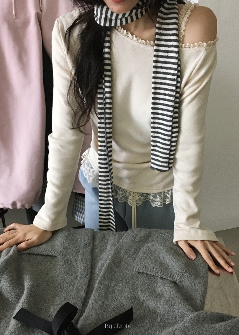 BY CHAPTER東大門㊣代購女裝新款人氣休閑時尚推薦長袖T恤BY Chapter長袖T恤