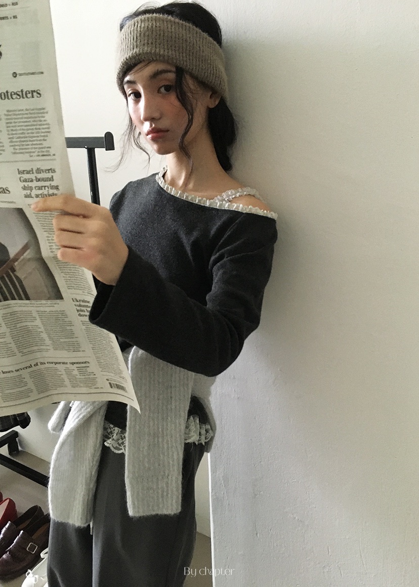 BY CHAPTER東大門㊣代購女裝新款人氣休閑時尚推薦長袖T恤BY Chapter長袖T恤