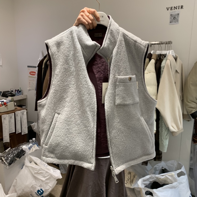 VENIR-a東大門㊣代購女裝新款職業休閑真品馬甲不含內搭羊毛VENIR-a馬甲