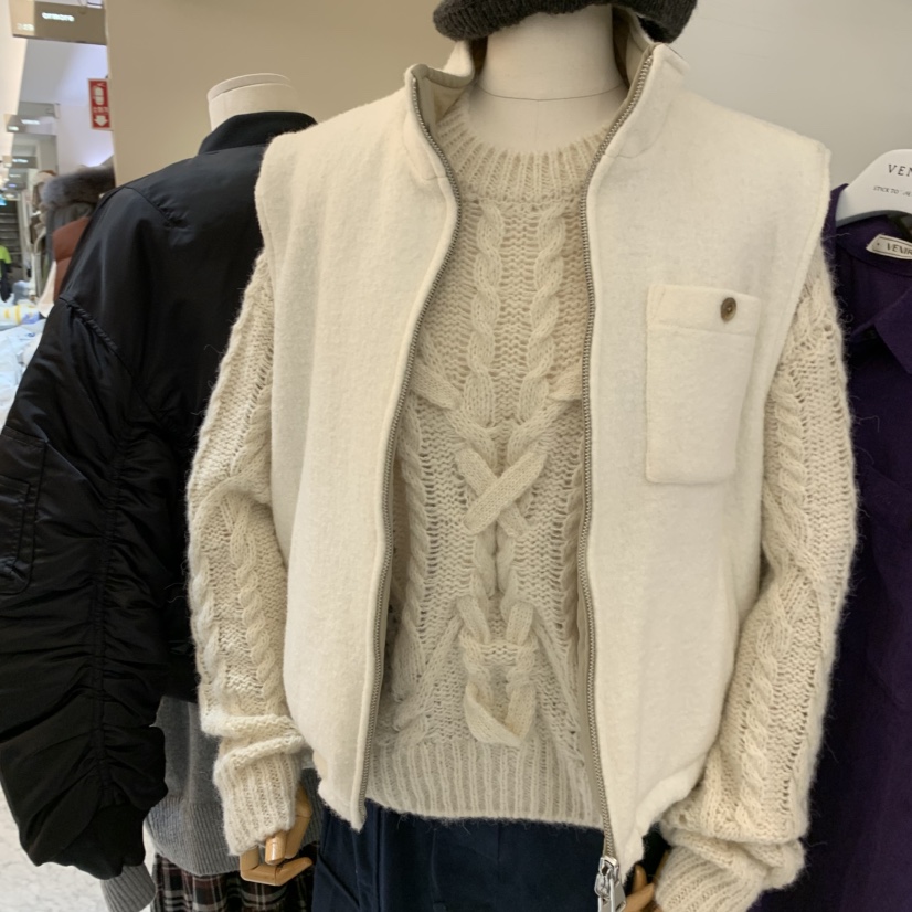 VENIR-a東大門㊣代購女裝新款職業休閑真品馬甲不含內搭羊毛VENIR-a馬甲圖色2