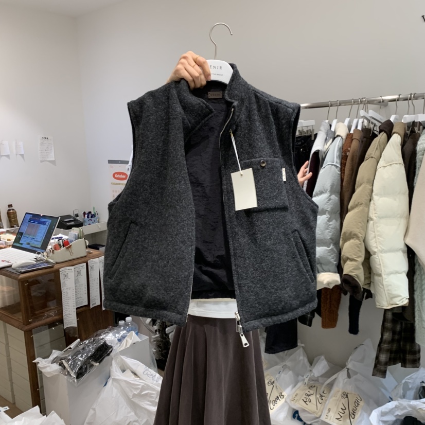 VENIR-a東大門㊣代購女裝新款職業休閑真品馬甲不含內搭羊毛VENIR-a馬甲圖色3