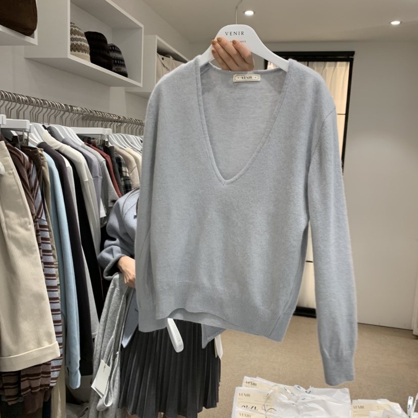 VENIR-a東大門㊣實拍女士新品熱賣25秋冬休閑針織衫不含內搭VENIR-a針織衫圖色2