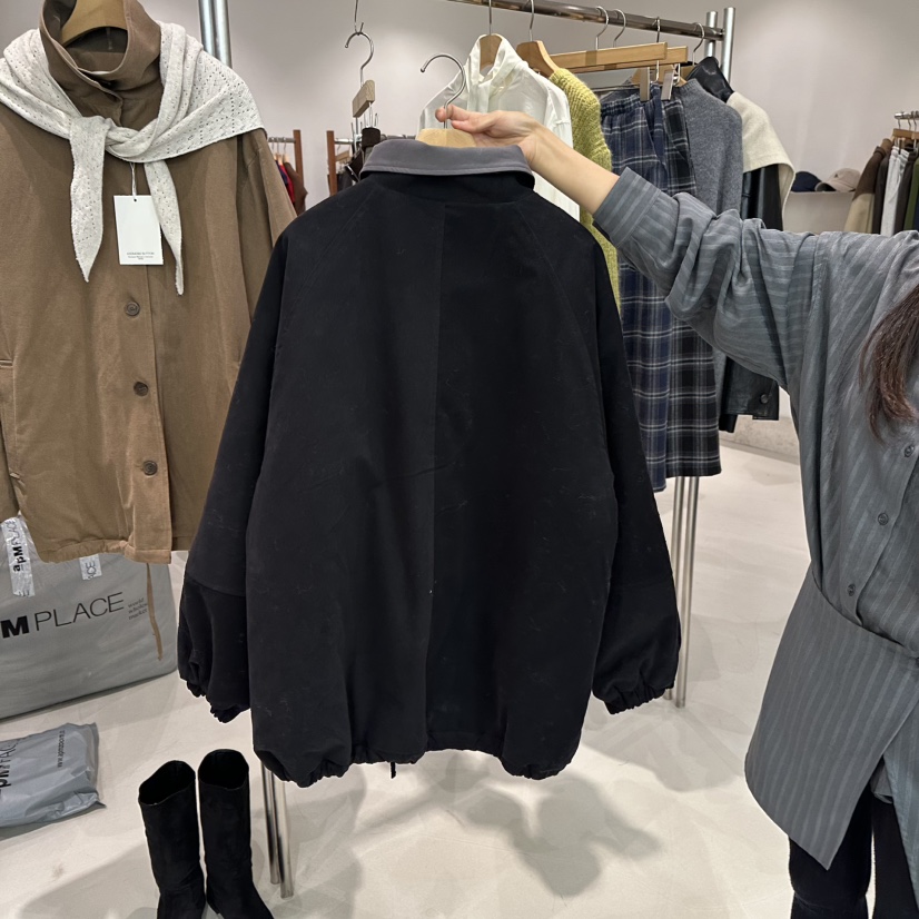 ANDMORE BUTTON東大門㊣直郵女士新款真品25秋冬夾克不含圍巾ANDMORE BUTTON夾克