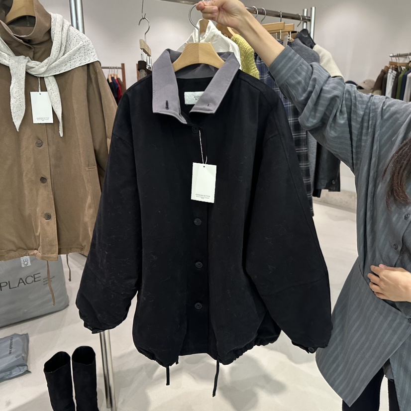ANDMORE BUTTON東大門㊣直郵女士新款真品25秋冬夾克不含圍巾ANDMORE BUTTON夾克圖色2