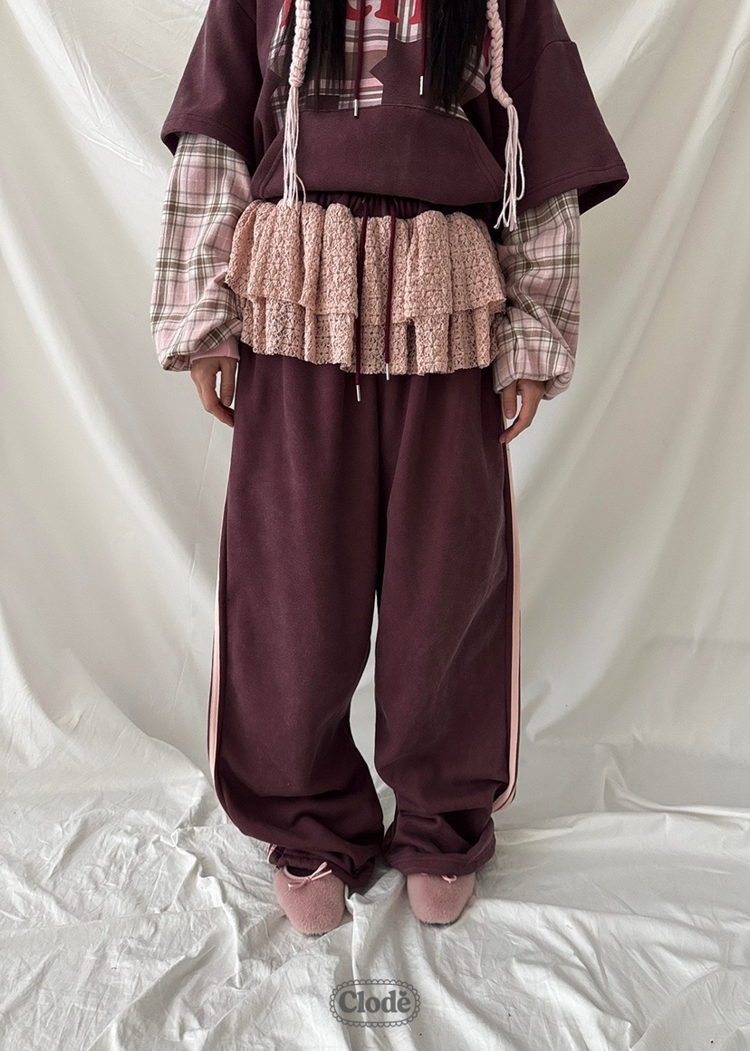 CLODE韓國直郵㊣女裝新品熱賣真品25秋冬人氣休閑休閑褲羊毛CLODE休閑褲圖色3