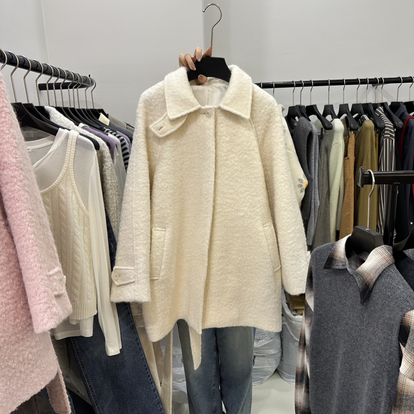 MUSHROOM EFFECT韓國直郵㊣女士新品熱賣中長款大衣含腰帶MUSHROOM EFFECT中長款大衣圖色2