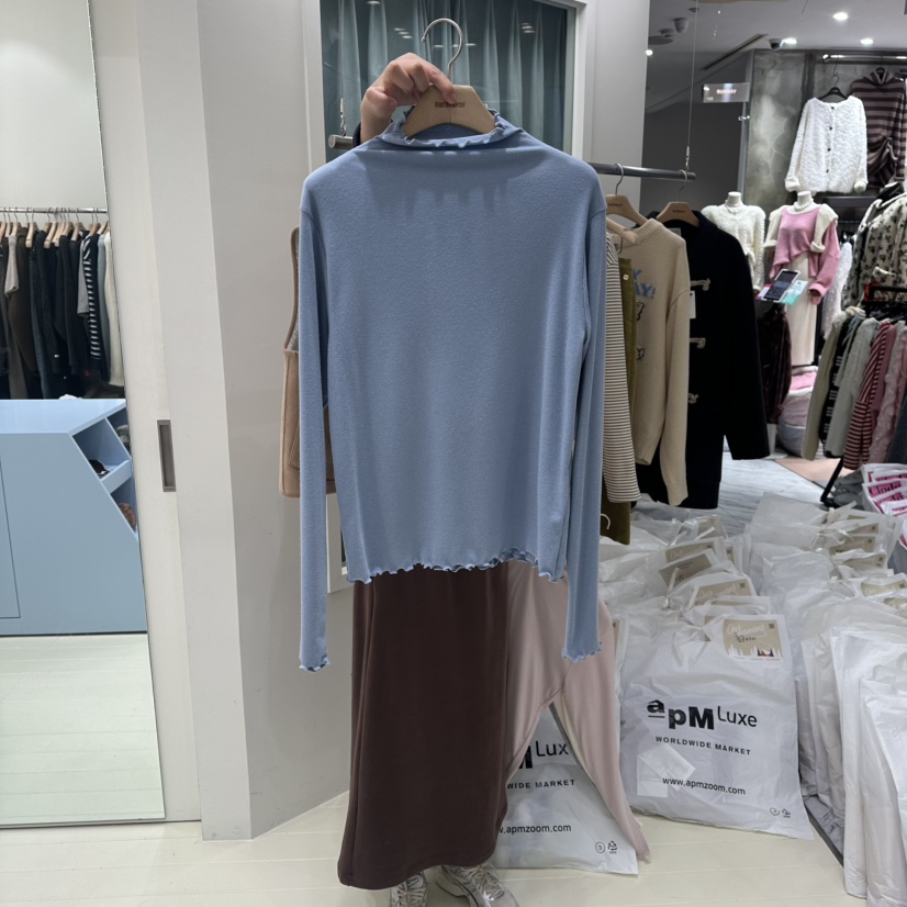 OURMOMENT東大門㊣直郵女裝新品時尚25秋冬休閑真品長袖T恤OURMOMENT長袖T恤圖色4