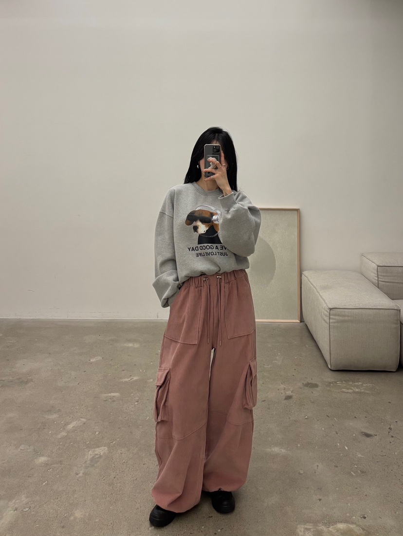 AMUSE SEOUL東大門㊣實拍女士新款休閑時尚熱賣休閑褲加絨AMUSE SEOUL休閑褲