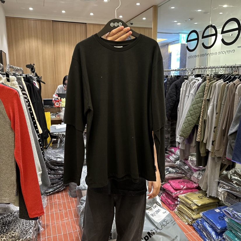 E/E/E東大門㊣直郵女裝新品25秋冬真品時尚推薦休閑長袖T恤E/E/E長袖T恤圖色3