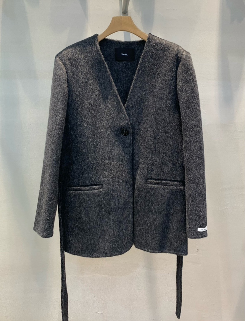 THE SIL東大門㊣直郵女裝新品25秋冬真品短款大衣含腰帶手工THE SIL/1 2ILLY短款大衣圖色2