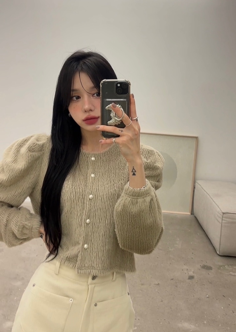 AMUSE SEOUL韓國代購㊣女裝新款人氣休閑推薦25秋冬針織衫開衫AMUSE SEOUL針織衫