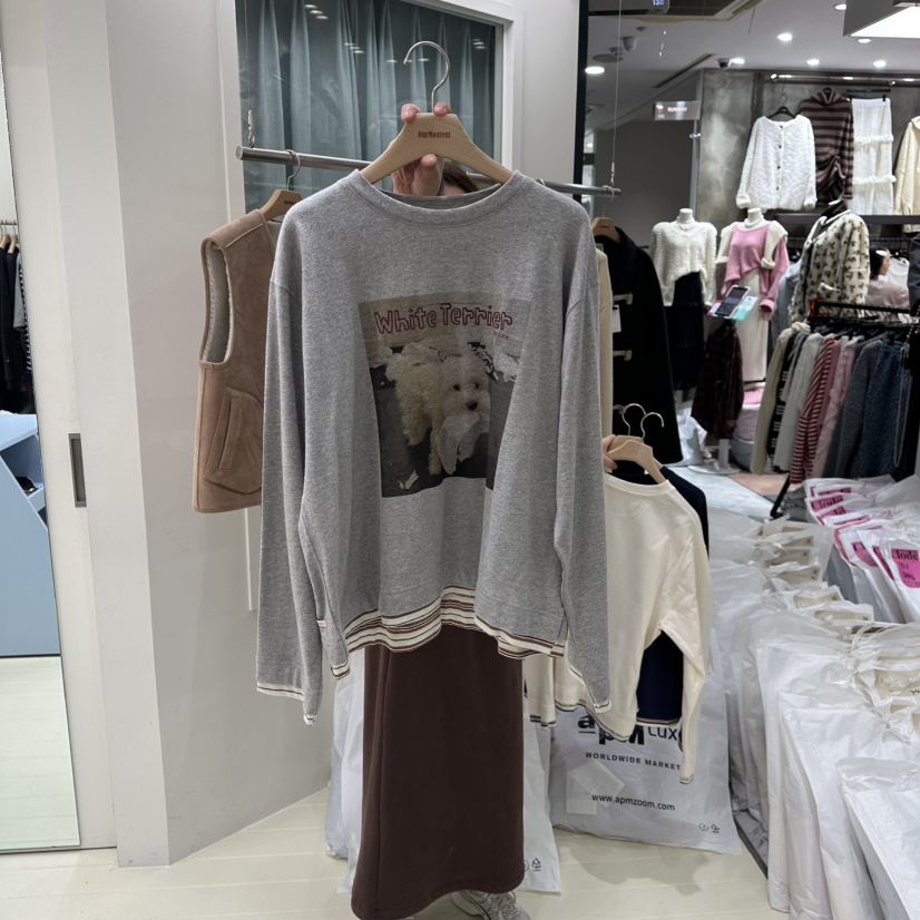 OURMOMENT韓國代購㊣女士新品時尚推薦人氣熱賣休閑長袖T恤OURMOMENT長袖T恤圖色2