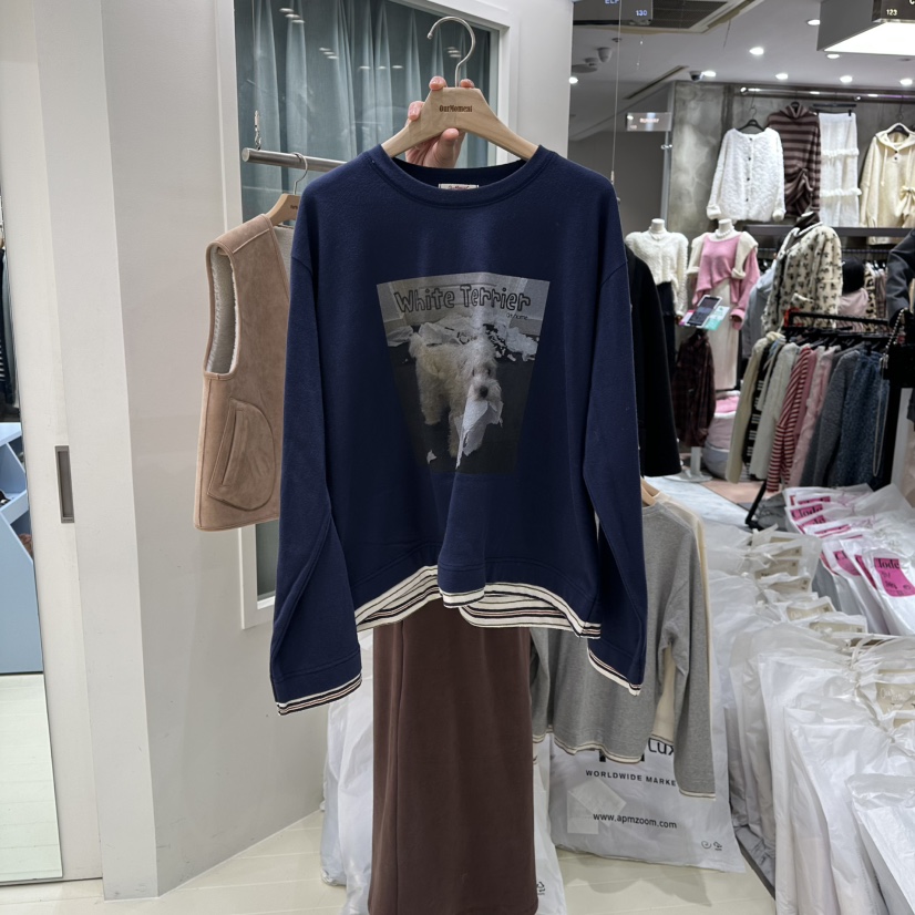 OURMOMENT韓國代購㊣女士新品時尚推薦人氣熱賣休閑長袖T恤OURMOMENT長袖T恤圖色3