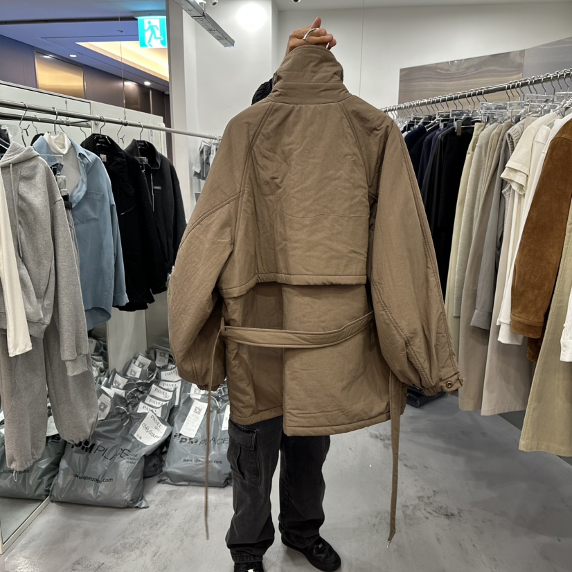 PAVEL東大門㊣代購女裝新款推薦熱賣休閑人氣短款棉服含腰帶PAVEL短款棉服
