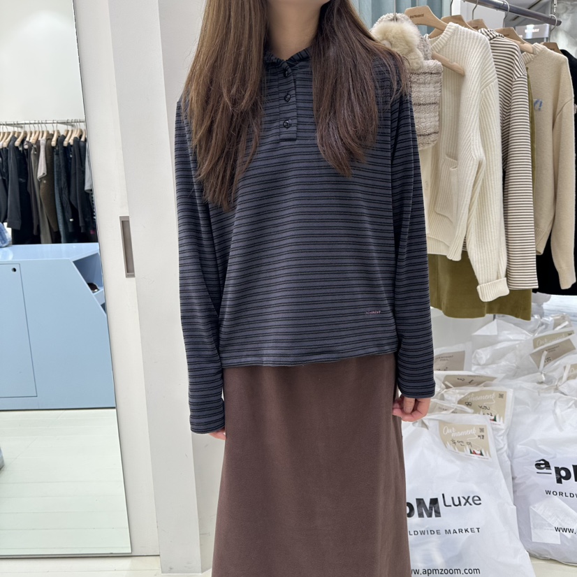 OURMOMENT東大門㊣實拍女士新款25秋冬休閑時尚職業長袖T恤OURMOMENT長袖T恤圖色2