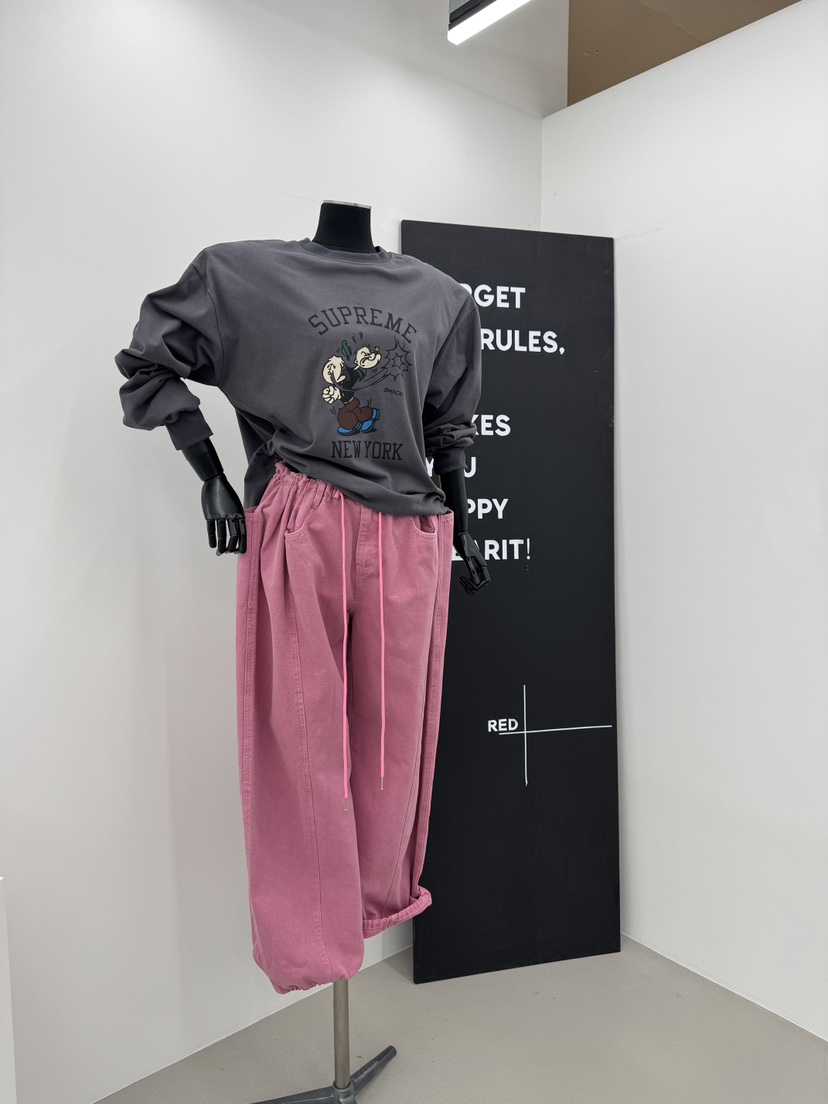 RED-A東大門㊣直郵女裝新品休閑推薦人氣真品25秋冬休閑褲系帶RED-A休閑褲