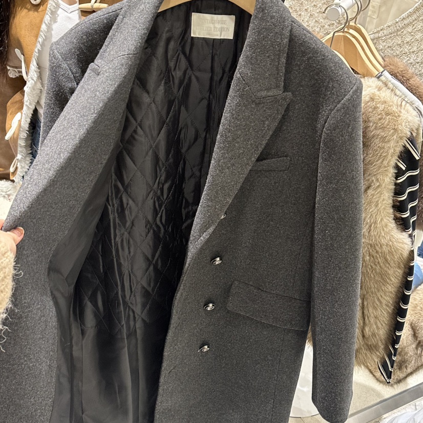 VINTAGE VIBE東大門㊣直郵女裝新品休閑推薦中長款大衣長款VINTAGE VIBE中長款大衣
