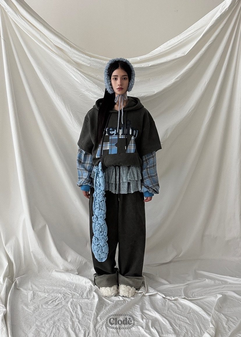 CLODE韓國代購㊣女士新品25秋冬熱賣推薦休閑人氣衛衣假兩件CLODE衛衣