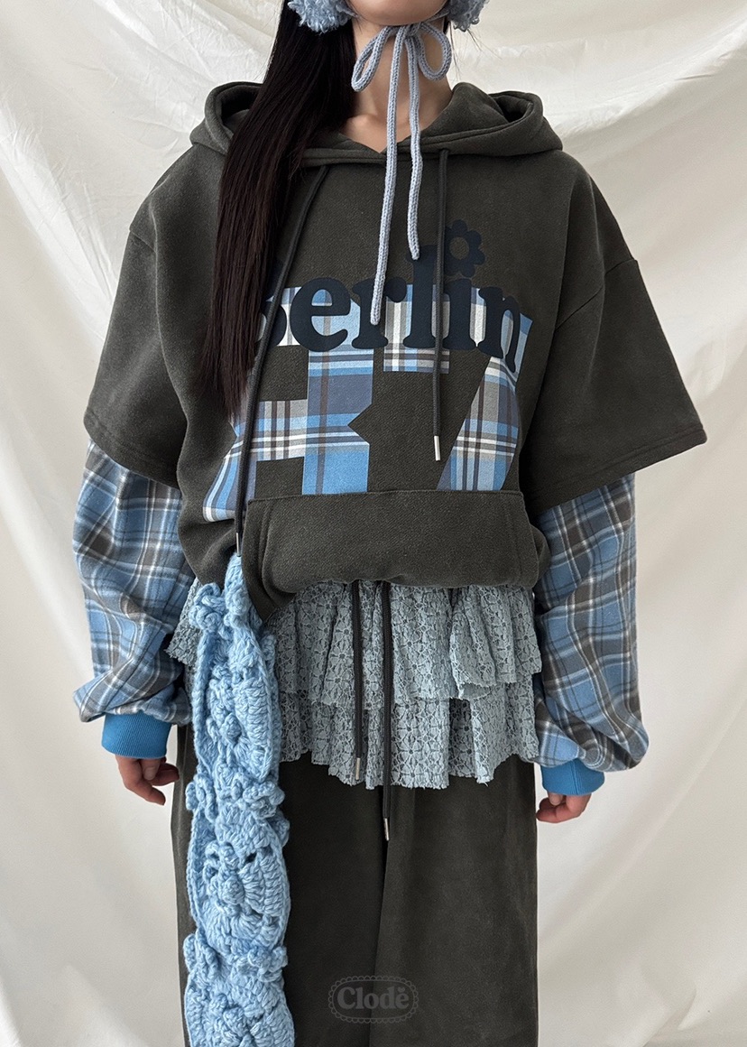 CLODE韓國代購㊣女士新品25秋冬熱賣推薦休閑人氣衛衣假兩件CLODE衛衣圖色2