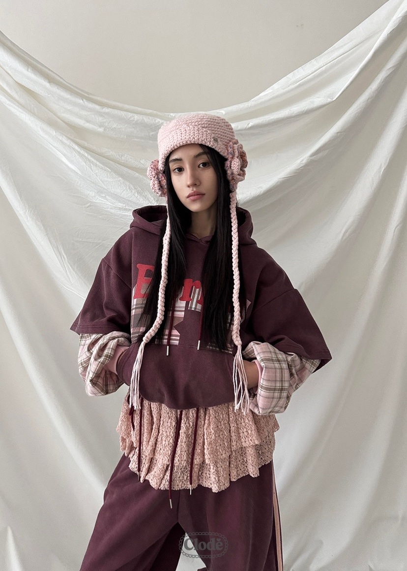 CLODE韓國代購㊣女士新品25秋冬熱賣推薦休閑人氣衛衣假兩件CLODE衛衣圖色3