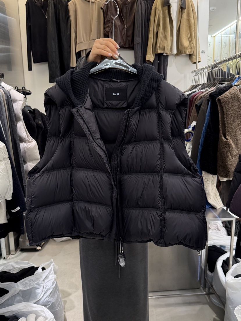 THE SIL韓國代購㊣女裝新品職業休閑推薦人氣馬甲連帽鴨絨THE SIL/1 2ILLY馬甲