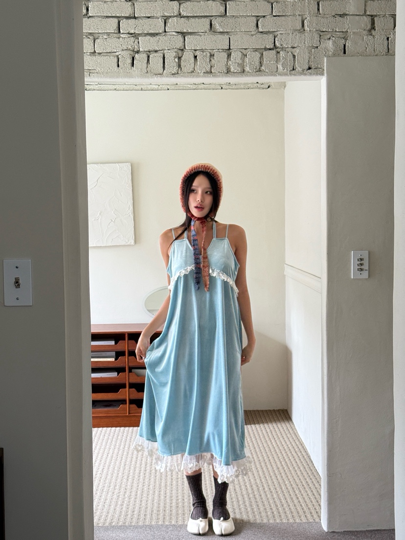 MAISONDEGLORY東大門㊣直郵女士新款真品推薦熱賣連衣裙天鵝絨MAISON DE GLORY連衣裙