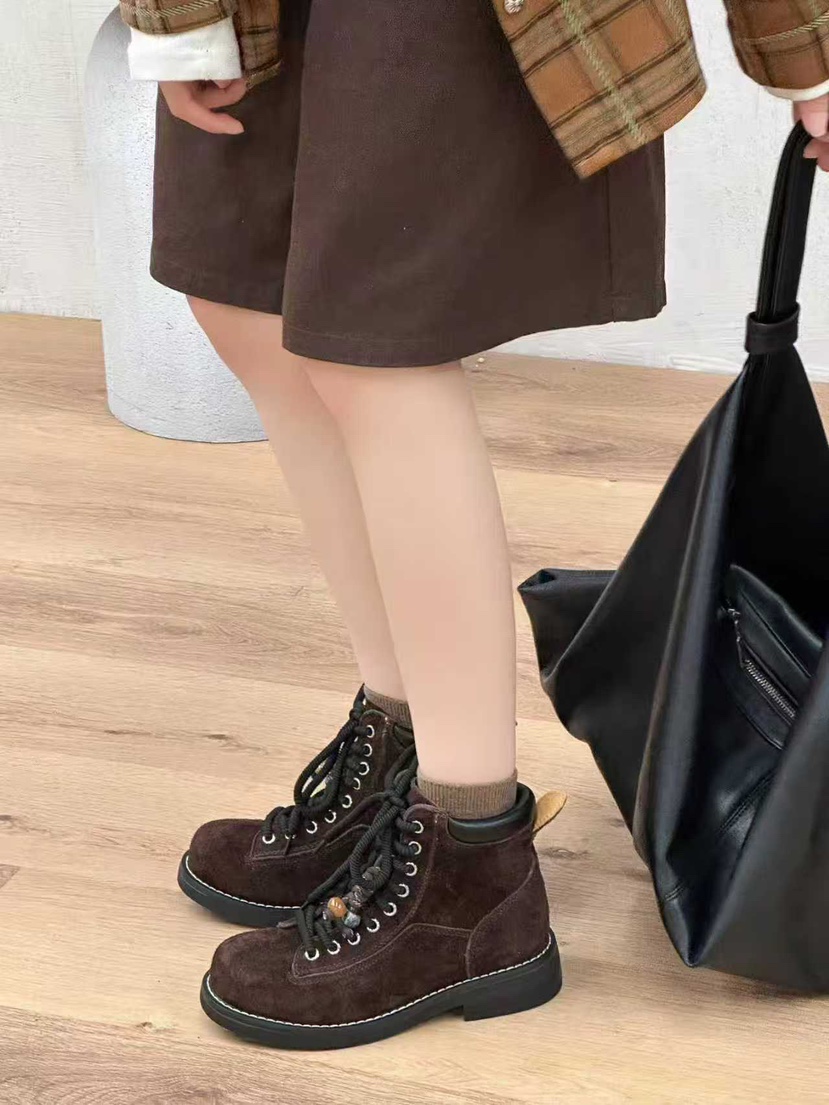 OPPA東大門㊣實拍女裝新款推薦熱賣休閑職業25秋冬靴子牛皮OPPA靴子