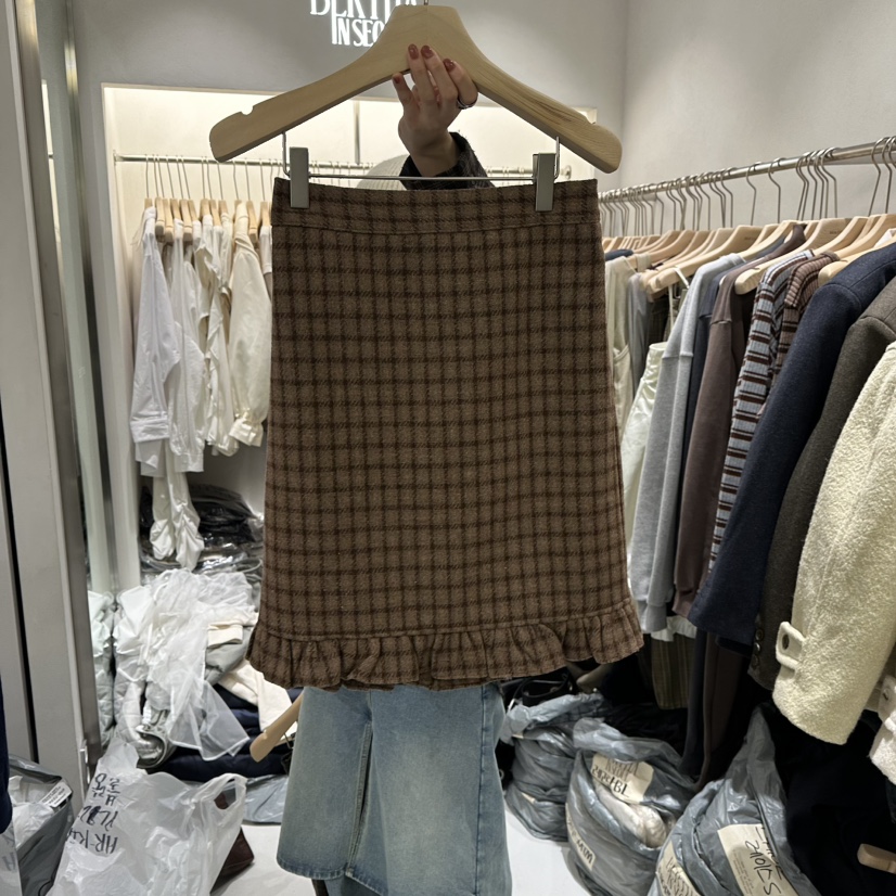 BERTHA韓國直郵㊣女裝新品人氣時尚職業25秋冬半身裙中短裙格紋BERTHA半身裙/中短裙